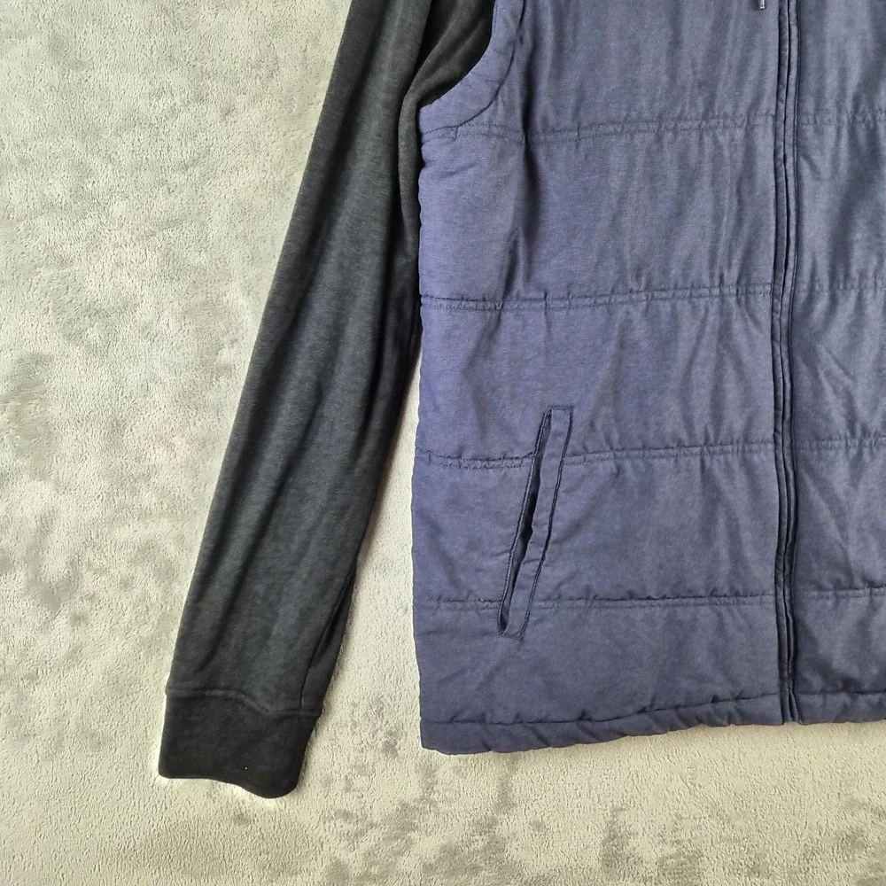 Travis Mathew Performance Jacket Hoodie Mens XL Blue Zip Hybrid Golf Outerwear